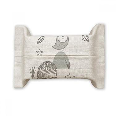 Imagem de Gaiola de pássaro de desenho animado padrão nórdico capa de papel de tecido de algodão saco de linho