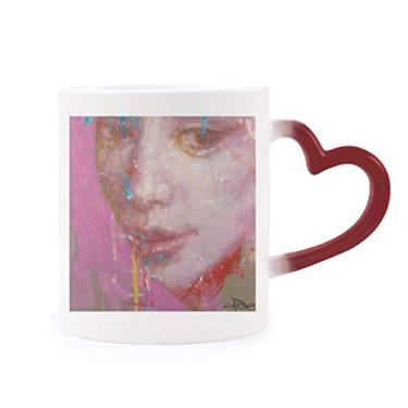 Imagem de Caneca Feise XJJ com pintura a óleo sensível ao calor, copo de grés que muda de cor vermelha