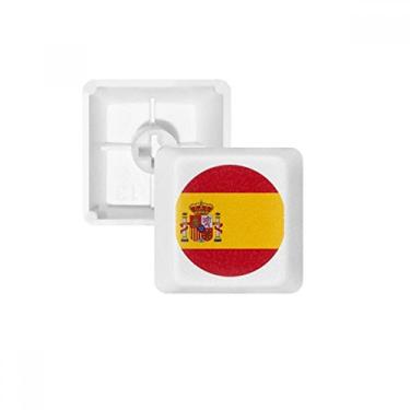 Imagem de Teclas PBT com padrão de símbolo europeu da bandeira nacional da Espanha para teclado mecânico branco OEM sem marcação