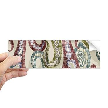 Imagem de DIYthinker Adesivo retangular clássico vermelho, azul, verde, padrão abstrato, para-choque, notebook, janela decalque