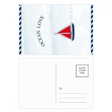 Imagem de Veleiro Ocean Love Sea Sailing Blue Cartão Postal Cartão Cartão Cartão Cartão Cartão Cartão Cartão de Ação de Graças