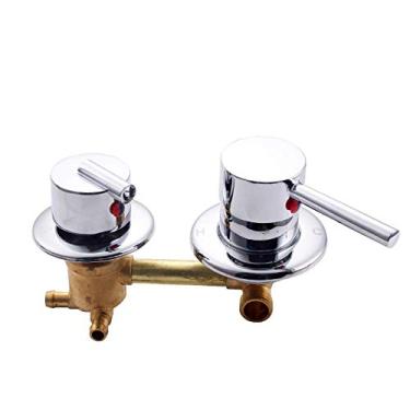 Imagem de Interruptores de chuveiro de 3/4/5 vias, controle de torneiras de sala de latão, acessórios para cabine de mistura, válvula de mistura, painel de entrada de torneira de desviador de água quente e fria, peça de reparo de conversão, cartucho de cerâmica, suporte duplo