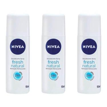 Imagem de Kit C/03 Nivea Fresh Natural Desodorante Spray 90ml