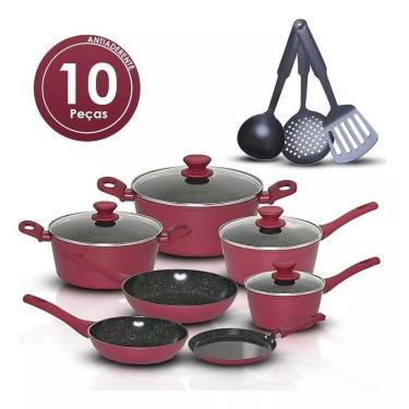 Imagem de Jogo De Panelas 10 Peças Indução Revestimento Cerâmico