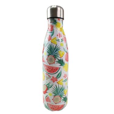 Imagem de Garrafa Termica Estampada Flores Frutas Aço Inox Floral Florido 500ml Agua Gelada Squeeze Academia Treino Caminhada Trabalho Portatil Resistente