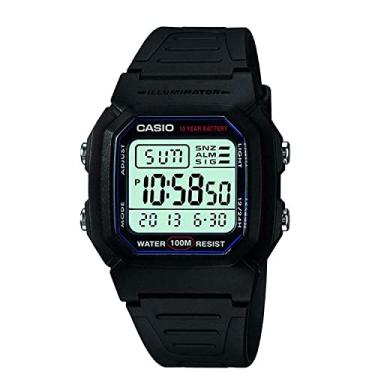 Imagem de Casio Relógio esportivo masculino W800H-1AV clássico com pulseira preta, BLACK, Clássico