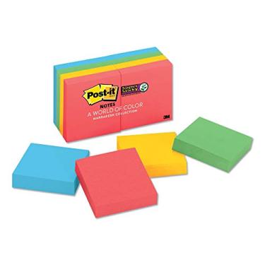 Imagem de Blocos Super Adesivos Post-It Notes em Cores Marrakesh, 2 x 2, 90/Pad, 8 Enchimentos/Pacote