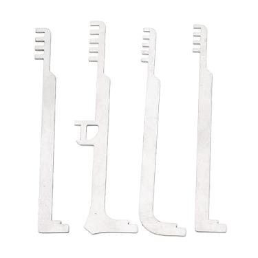 Imagem de 4 Peças de Ferramentas de Aço Inoxidável para Escolha de Pente, Ferramentas para Dentes de Metal, Leves e Duráveis, Pentes Portáteis de Aço Inoxidável