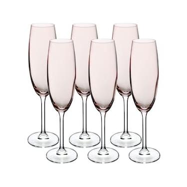 Imagem de Conjunto de Taças para Champanhe Bohemia Gastro 220ml Rosa Millennial - 6 Peças