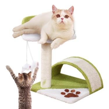 Imagem de Poste de gato para gatos internos, Brinquedo provocador de gato, Ponte para arranhar e moer garras, brinquedo para provocação de gatos, torre de árvore de sisal para gatos com bola para Puchen