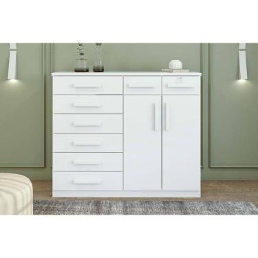 Imagem de Cômoda De Quarto Toronto New C/ 2 Portas E 8 Gavetas Branco - Lopas