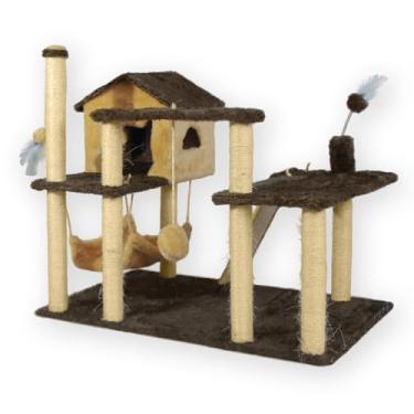 Imagem de Arranhador Playground Casa Gatos Grande Modular Gatil Bege