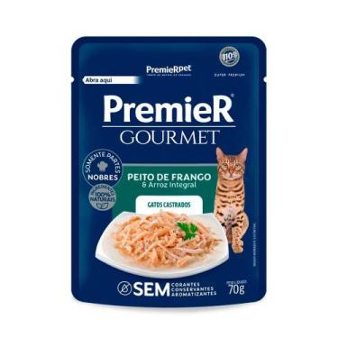 Imagem de Sachê Premier Gourmet Para Gatos Castrados Sabor Frango E Arroz Integr