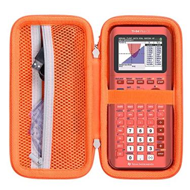 Imagem de Khanka Estojo Stroage para Texas Instruments TI - 84 Python/TI-83 Plus/TI-84 Plus/TI-84 Plus CE Calculadora gráfica colorida, somente capa (coral)