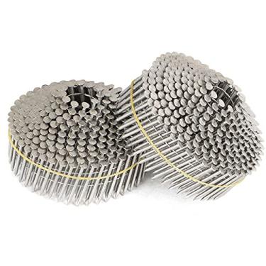 Imagem de marddpair 1200 Unhas de revestimento de aço inoxidável de 15 graus, haste de anel de 15 graus, pregos de revestimento de bobina de arame agrupados para revestimento de placa de cimento ou cercas