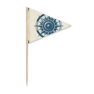 Imagem de Bússola Exploração Militar Oceano Palito Triângulo Cupcake Toppers Bandeira