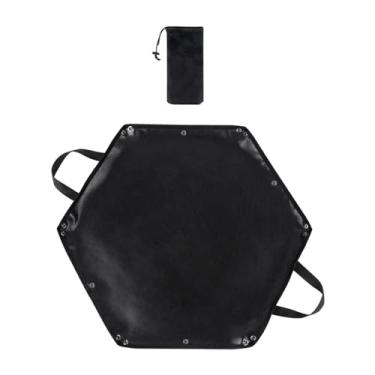 Imagem de Ｂｅｓｇａ Tapete à Prova de Fogo para Acampamento, Esteira Hexagonal para Cobertor Dobrável, Saco de Lenha para Caminhadas, Grelhar, Festa, Barraca Ao Ar Livre, 64cmx57cm