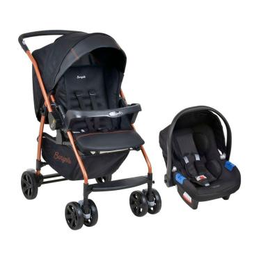 Imagem de Carrinho bebe conforto kit carrinho com bebe conforto Preto Burigotto