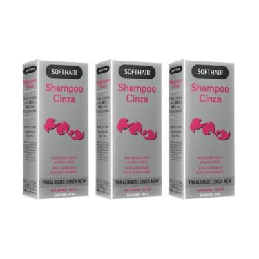 Imagem de Shampoo Soft Hair 60ml Cinza New - Kit C/ 3Un