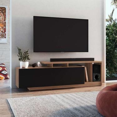 Imagem de rack linea 2 pt montana e preto 162 cm