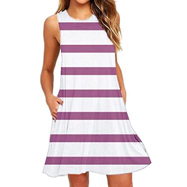 Imagem de Vestido feminino de verão plus size mini vestido sexy aberto nas costas vestido de verão vestido boutique vestido de festa casual, Roxa, M