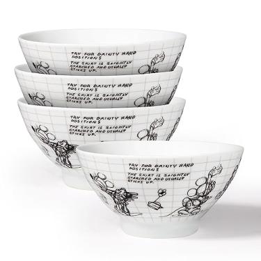 Imagem de Tigelas de sopa Disney Minnie Mouse da Zrike Brands - Tigelas de cereais para caderno de desenho de porcelana - Tigelas de servir fofas para lava-louças e micro-ondas - Licenciado oficial da Disney -