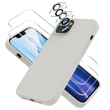 Imagem de CloudValley Capa projetada para iPhone 14 Plus, capa de silicone Liqiud com 2 protetores de tela de vidro temperado + 2 protetores de lente da câmera, proteção total à prova de choque de 6,7