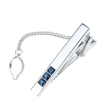 Imagem de VVCome Clipe de gravata masculino clássico luxuoso de zircão cristal tom prateado latão claro clipe de gravata regular para casamento padrinhos noivos aniversário de negócios, Medium, Metal não