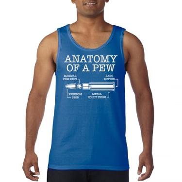 Imagem de Camiseta regata Anatomy of a Pew 2nd Amendment Second Gun Right to Bear Arms Don't Tread on Me American Patriotic masculina, Azul, XXG
