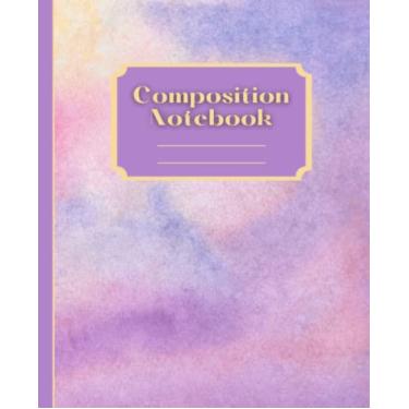 Imagem de Caderno de composição: padrão de cor pastel | Diário estético rosa fofo para meninas, adolescentes, mulheres, volta às aulas, professores, 121 páginas