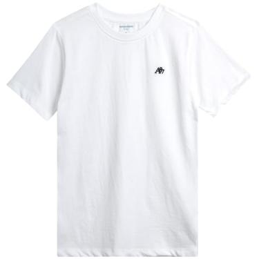Imagem de AEROPOSTALE Camiseta para meninos - Camiseta infantil básica de algodão de manga curta - Camiseta clássica com gola redonda estampada para meninos (4-16), Branco, 4
