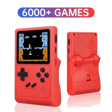 Imagem de Console Portátil GB300 Mini Game Retrô, Tela de 3,0 Pol, Gamepad Suporte AV Output, Built-in 6000 Game para SF, SFC, GB, GBA Colocar na TV, Monitor - Vermelho.