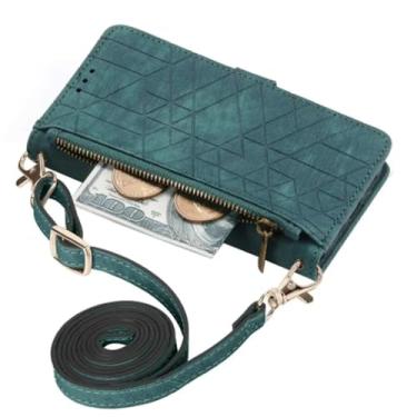 Imagem de Crossbody zíper carteira saco de cartão caso ultra cabo alça de couro capa para xiaomi nota 12 pro plus 11s 10 10s 12t 13, verde, para poco x4pro 5g