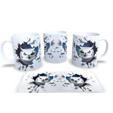 Imagem de Caneca 3D Com a Arte Espelahda Coruja (Coruja 6)
