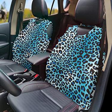 Imagem de GOSTONG Colete de capa de assento de carro com estampa de leopardo azul, antiderrapante, durável, acessórios de moda, decoração
