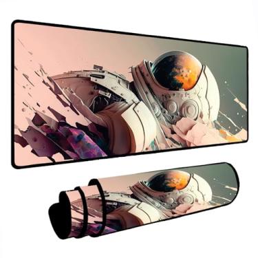 Imagem de Novo Mouse Pad Gamer Deskpad Speed Extra Grande Borda Costurada Profissional Varios Tamanhos - Astronauta (60x30)
