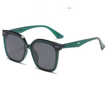 Imagem de Óculos de sol polarizados femininos com visão noturna, óculos quadrados masculinos, armação para ciclismo, condução, pesca, guarda-sol, verde transparente, LS333