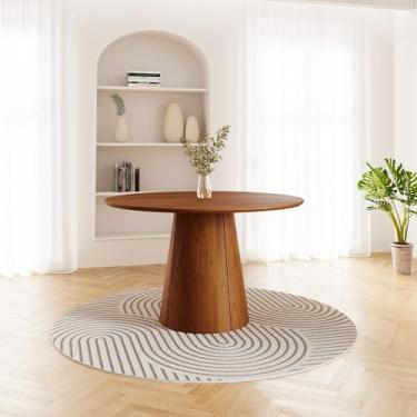 Imagem de Mesa para Sala de Jantar Redonda Baobá Cabecasa Madeiramadeira Cinamomo Canela