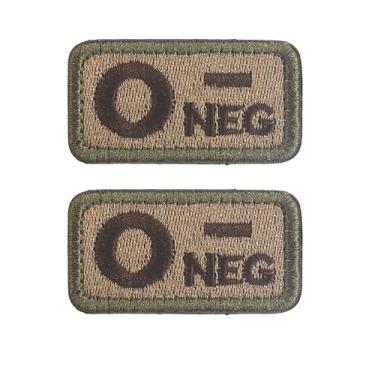 Imagem de 2 peças de adesivos Blimark Blood Type, O- Negative NEG, gancho e laço, remendo de moral tático bordado para mochilas, roupas, jeans, chapéus, bolsas, capacetes, jersey, coletes do exército, camisetas