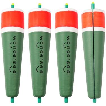 Imagem de wondersee Boias de pesca, boias deslizantes, boias deslizantes, pacote com 4 (verde, 12,7 cm)