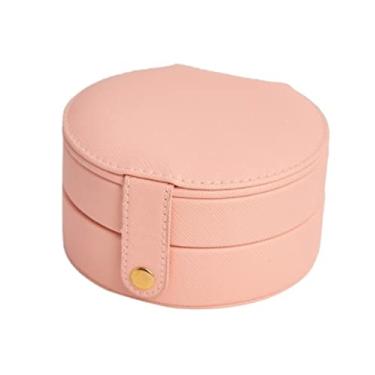 Imagem de Organizador de joias Caixa de joias PU Caixa de joias 2 camadas Mulheres Viagens Estojo de joias Expositor para brinco Anel Armazenamento Estojo de joias Armazenamento de exibição de joias / 221