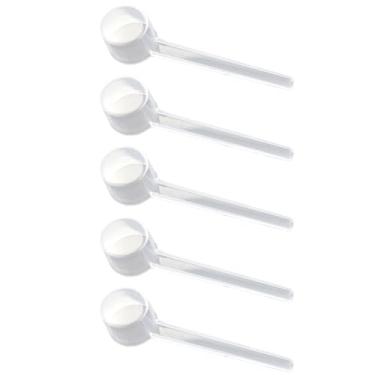 Imagem de Colher de medição de 5 gramas de 10 g colher de chá de plástico para especiarias de cabo longo, colher de proteína transparente, colheres de produtos secos, colheres de cosméticos