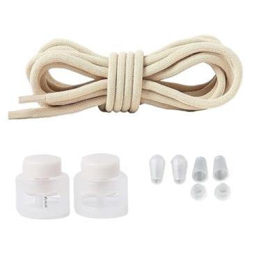 Imagem de Elastic Laces Sneakers Round Rubber Bands No Tie Shoelaces Unisex Basketball Shoe Laces Children Free Tie Shoestrings(Beige)