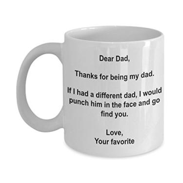 Imagem de Presentes engraçados para o Dia dos Pais - Caneca de café I'd Punch Another Dad In The Face - Caneca de presente para mordaças do seu filho