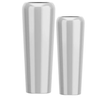 Imagem de Jogo Vasos Vietnamita 80cm E 65cm Fibra De Vidro Auto Brilho (Prata)