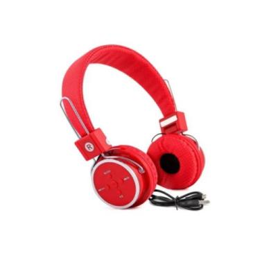 Imagem de Headfone bluetooth  sem fio micro sd fm p2  kp-367 vermelho