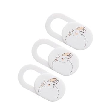 Imagem de Artibetter 3 peças capa cinto web cam pasta para mulheres webcam privacidade capas morango telefone charme webcam bloqueador de privacidade sliders espiando lente branca abs