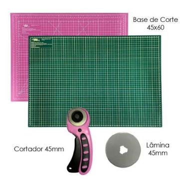Imagem de Base De Corte 60x45 Preta Cinza Verde Rosa Cortador 45 Refil - Artmak