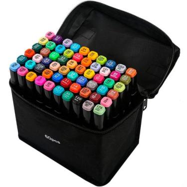 Imagem de Canetinhas Coloridas Kit 60 Unidades Escolar Pintura Linha Profissiona