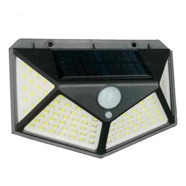 Imagem de Luminária Solar Parede 100 Led Sensor Presença 3 Funções Cor Preto - T